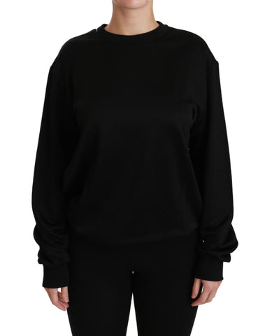 Black Cotton Crewneck Pullover Sweater Black Cotton Crewneck Pullover Sweater