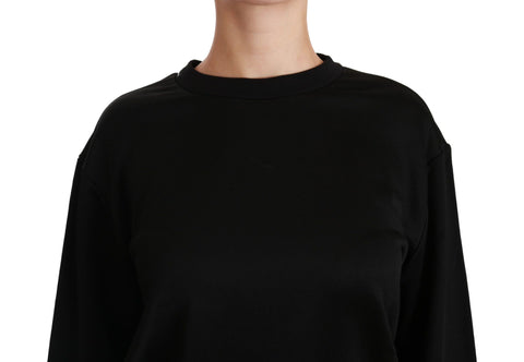 Black Cotton Crewneck Pullover Sweater Black Cotton Crewneck Pullover Sweater