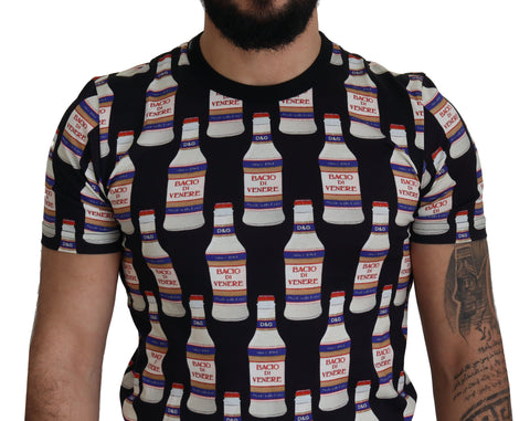 Black Bacio Di Venere Cotton Crew T-shirt Black Bacio Di Venere Cotton Crew T-shirt