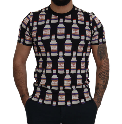 Black Bacio Di Venere Cotton Crew T-shirt Black Bacio Di Venere Cotton Crew T-shirt