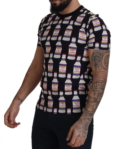 Black Bacio Di Venere Cotton Crew T-shirt Black Bacio Di Venere Cotton Crew T-shirt