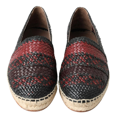 Black Bordeaux Buffalo Leather Espadrille Shoes Black Bordeaux Buffalo Leather Espadrille Shoes