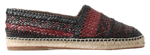 Black Bordeaux Buffalo Leather Espadrille Shoes Black Bordeaux Buffalo Leather Espadrille Shoes