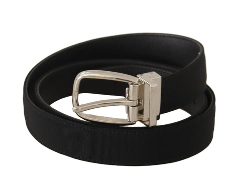 Belt Black Calf Leather Silver Tone Metal Buckle Belt Black Calf Leather Silver Tone Metal Buckle