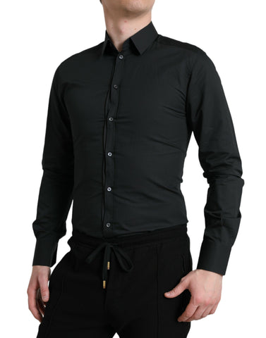 Black Cotton Silk Formal GOLD Dress Shirt Black Cotton Silk Formal GOLD Dress Shirt