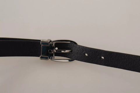 Black Classic Leather Silver Tone Metal Buckle Belt Black Classic Leather Silver Tone Metal Buckle Belt