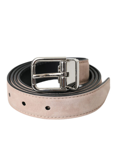 Beige Suede Leather Silver Buckle Belt Men Beige Suede Leather Silver Buckle Belt Men
