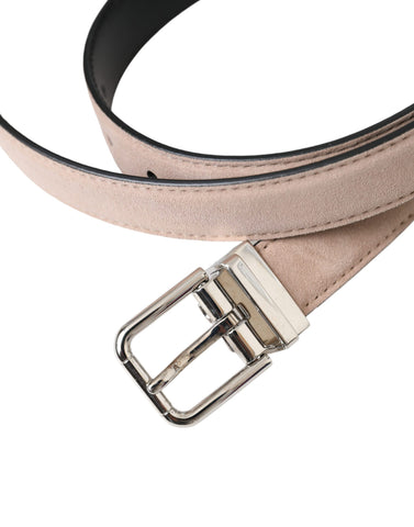 Beige Suede Leather Silver Buckle Belt Men Beige Suede Leather Silver Buckle Belt Men