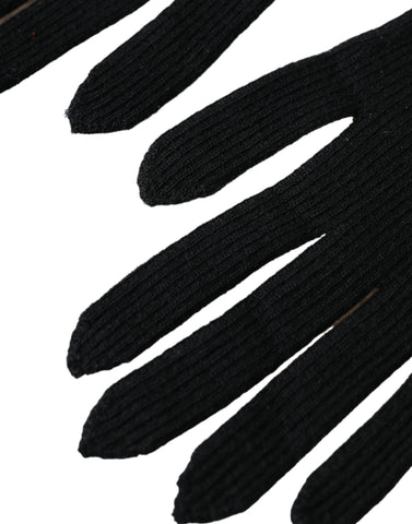 Black Cashmere Knitted Elbow Length Gloves Black Cashmere Knitted Elbow Length Gloves