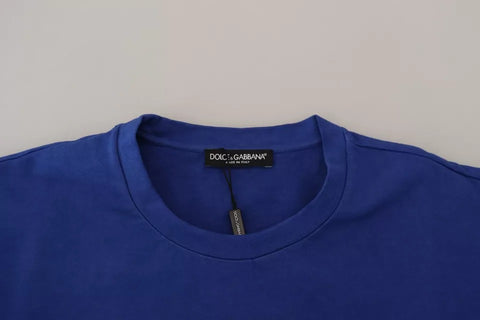 Blue Logo Print Crewneck Cotton T-shirt Blue Logo Print Crewneck Cotton T-shirt