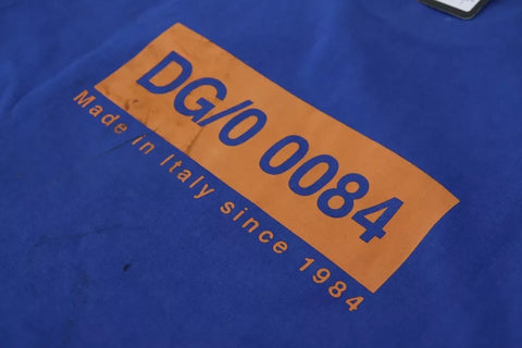 Blue Logo Print Crewneck Cotton T-shirt Blue Logo Print Crewneck Cotton T-shirt