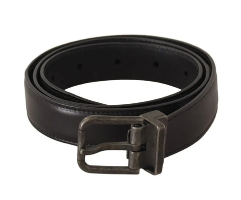 Black Calf Leather Antique Buckle Men Belt Black Calf Leather Antique Buckle Men Belt