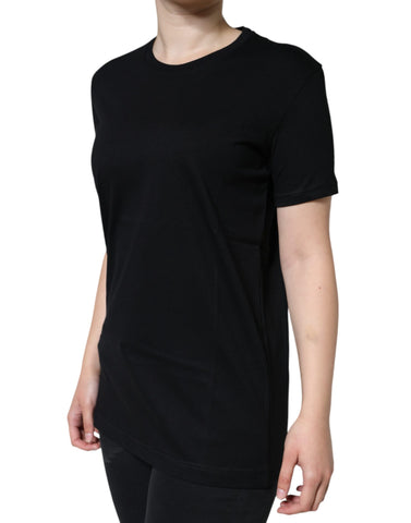 Black Cotton Crew Neck Short Sleeve T-shirt Black Cotton Crew Neck Short Sleeve T-shirt