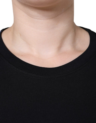 Black Cotton Crew Neck Short Sleeve T-shirt Black Cotton Crew Neck Short Sleeve T-shirt