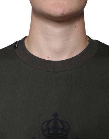 Army Green DG Crown Crew Neck Pullover Sweater Army Green DG Crown Crew Neck Pullover Sweater