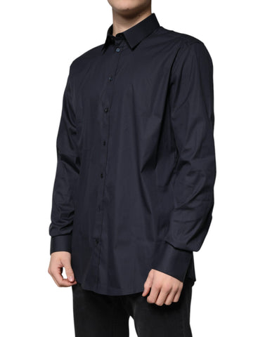 Black Cotton Blend Formal GOLD Dress Shirt Black Cotton Blend Formal GOLD Dress Shirt