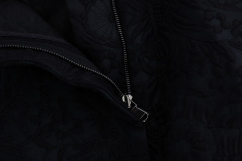 Black Brocade High Waist Capri Shorts Black Brocade High Waist Capri Shorts