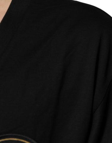 Black Cotton Logo Vneck Short Sleeve T-shirt Black Cotton Logo Vneck Short Sleeve T-shirt