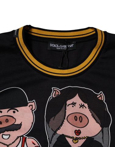 Black 2019 Year Of The Pig Crew Neck T-shirt Black 2019 Year Of The Pig Crew Neck T-shirt