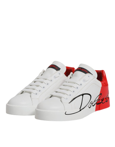 White Red Logo Portofino Sneakers Shoes White Red Logo Portofino Sneakers Shoes