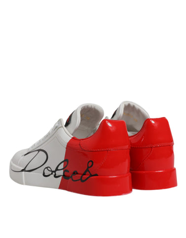 White Red Logo Portofino Sneakers Shoes White Red Logo Portofino Sneakers Shoes