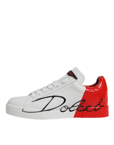 White Red Logo Portofino Sneakers Shoes White Red Logo Portofino Sneakers Shoes