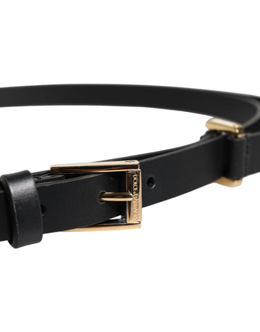 Black Calf Leather Gold Metal Buckle Belt Black Calf Leather Gold Metal Buckle Belt