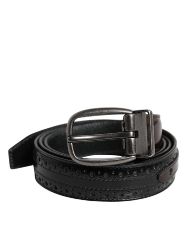 Black Brown Leather Classic Metal Buckle Belt Black Brown Leather Classic Metal Buckle Belt