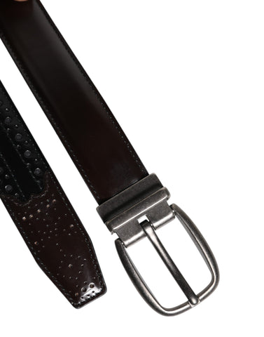 Black Brown Leather Classic Metal Buckle Belt Black Brown Leather Classic Metal Buckle Belt