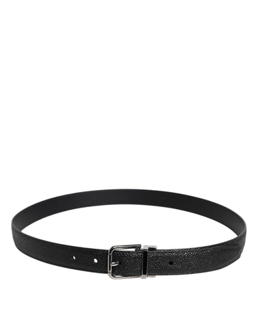 Black Calf Leather Classic Metal Buckle Belt Black Calf Leather Classic Metal Buckle Belt