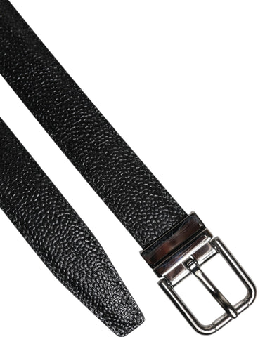 Black Calf Leather Classic Metal Buckle Belt Black Calf Leather Classic Metal Buckle Belt