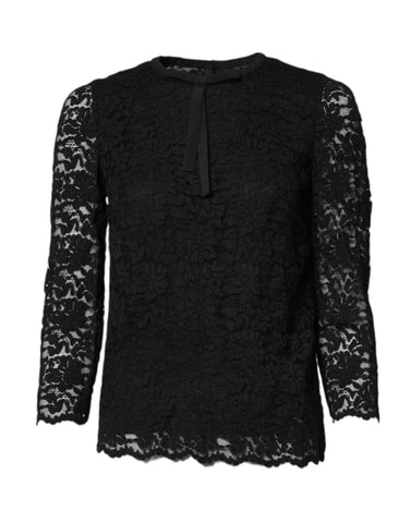 Black Lace STAFF Crew Neck Long Sleeves Top Black Lace STAFF Crew Neck Long Sleeves Top