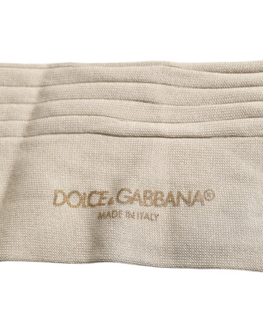 Beige Cotton Stretch Logo Mid Calf Socks Beige Cotton Stretch Logo Mid Calf Socks