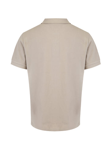 Pale Stone Cotton Collared Polo Shirt Pale Stone Cotton Collared Polo Shirt