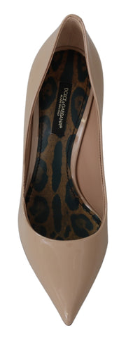 Beige Patent Leather Stiletto Heel Pumps Beige Patent Leather Stiletto Heel Pumps