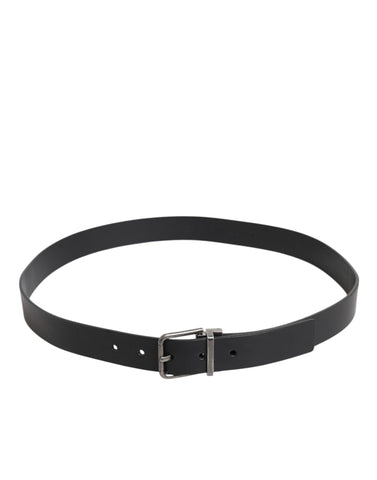 Black Classic Leather Metal Buckle Belt Black Classic Leather Metal Buckle Belt