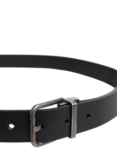 Black Classic Leather Metal Buckle Belt Black Classic Leather Metal Buckle Belt