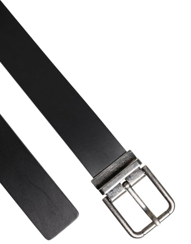 Black Classic Leather Metal Buckle Belt Black Classic Leather Metal Buckle Belt