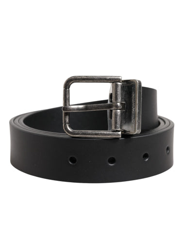 Black Classic Leather Metal Buckle Belt Black Classic Leather Metal Buckle Belt
