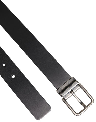 Black Classic Leather Metal Buckle Belt Black Classic Leather Metal Buckle Belt