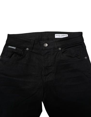 Black Cotton Skinny Denim Jeans Black Cotton Skinny Denim Jeans