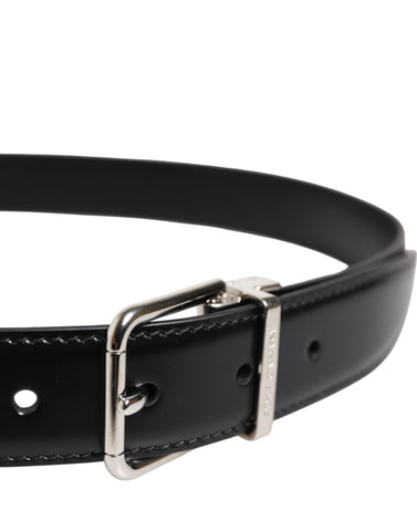 Black Classic Leather Metal Buckle Belt Black Classic Leather Metal Buckle Belt