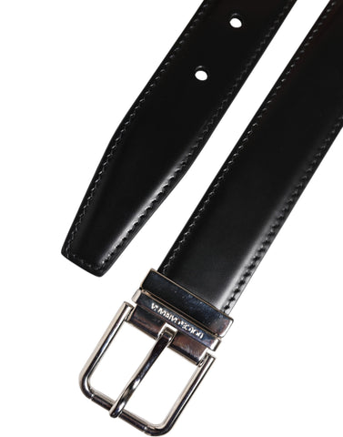 Black Classic Leather Metal Buckle Belt Black Classic Leather Metal Buckle Belt
