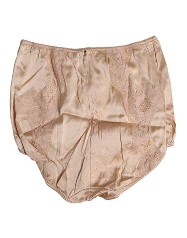 Beige Silk Lace High Waist Bikini Panty Underwear Beige Silk Lace High Waist Bikini Panty Underwear