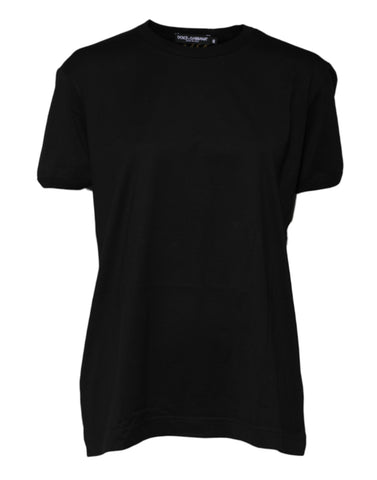 Black Cotton Goodluck Tee Crew Neck T-shirt Black Cotton Goodluck Tee Crew Neck T-shirt