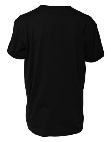 Black Cotton Goodluck Tee Crew Neck T-shirt Black Cotton Goodluck Tee Crew Neck T-shirt