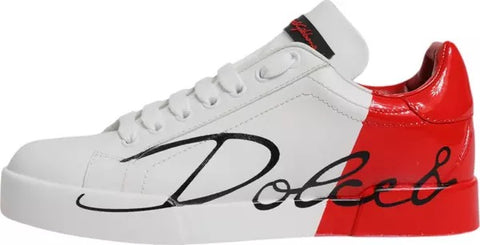 White Red Logo Portofino Sneakers Shoes White Red Logo Portofino Sneakers Shoes