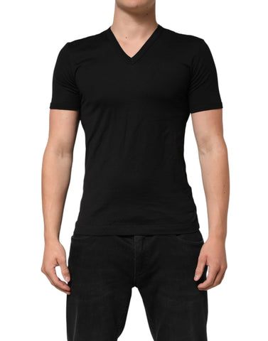 Black Cotton Plain V-Neck Men Shirt T-shirt Black Cotton Plain V-Neck Men Shirt T-shirt