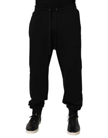 Black Cotton Drawstring Logo Sweatpants Pants Black Cotton Drawstring Logo Sweatpants Pants