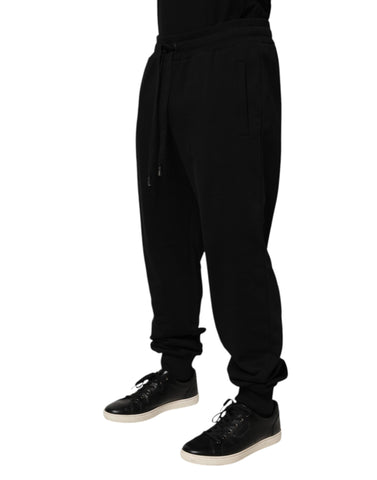 Black Cotton Drawstring Logo Sweatpants Pants Black Cotton Drawstring Logo Sweatpants Pants